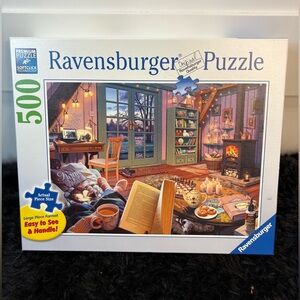 Ravensburger Warm Living Room Puzzle 500 pc Cozy Fireplace Scene Brand New